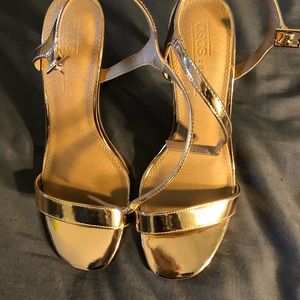 Asos rose gold metallic heels